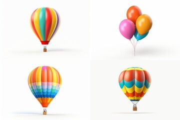 Naklejka premium balloons set isolated on white background.