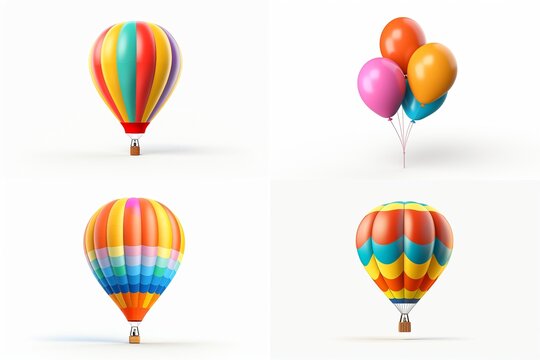 balloons set isolated on white background.