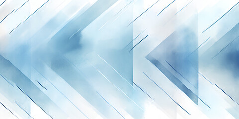 Geometrical shape blue watercolor abstract background, ai generated
