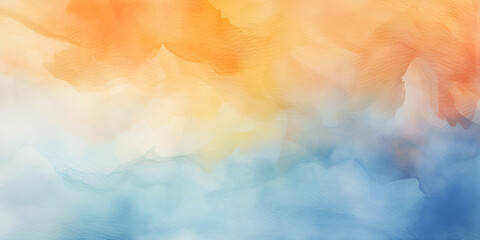 Fototapeta na wymiar Pastel blue and orange watercolor abstract background, ai generated