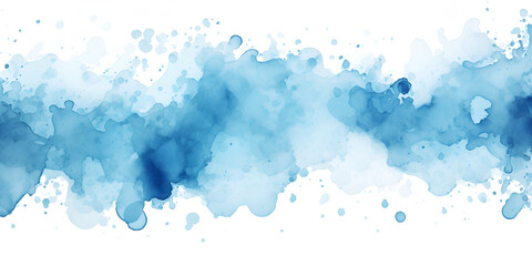 Blue watercolor abstract spot on white background, ai generated