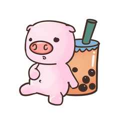 Pig milk tea