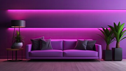 luxury modern interior living room ultraviolet, generative ai