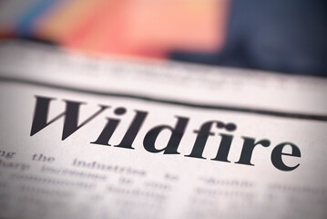 Obraz premium Close-up Shot of Wildfire Article in Newspaper