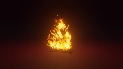 3d animation. a yogi demonstrates his magical powers. the fire of the mind's thoughts has no power over the meditating mystic