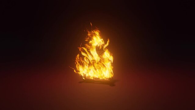 3d animation. a yogi demonstrates his magical powers. the fire of the mind's thoughts has no power over the meditating mystic