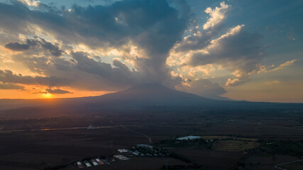 sunset over the mountains