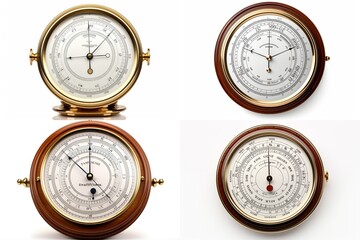 set of barometers isolated on white background.