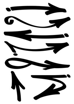 Set of graffiti tag style vector arrows
