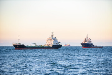 oil tanker, gas tanker in the high sea.
