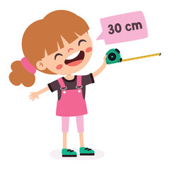 Cartoon Student Using Tape Measure