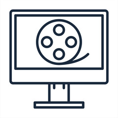 Film reel, computer icon. Simple line, outline vector elements of cinematography icons for ui and ux, website or mobile application
