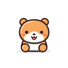 Bear. Bear hand-drawn comic illustration. Cute vector doodle style cartoon illustration.