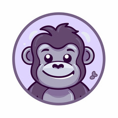 Gorilla. Gorilla hand-drawn comic illustration. Cute vector doodle style cartoon illustration.