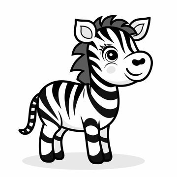 Zebra. Zebra hand-drawn comic illustration. Cute vector doodle style cartoon illustration.