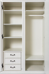 wooden wardrobe, white painted furniture