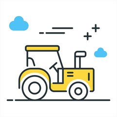 Tractor truck icon. Line, glyph and filled outline colorful version, Farm tractor outline and filled vector sign. Symbol, logo illustration. Different style icons set. Pixel perfect vector graphics