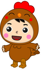 boy and girl chicken cute cartoon png