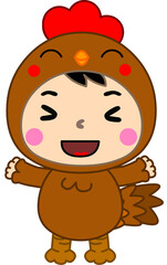 boy and girl chicken cute cartoon png