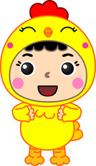 boy and girl chicken cute cartoon png