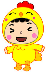 boy and girl chicken cute cartoon png
