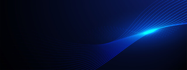 Abstract blue background with flowing lines. Dynamic waves. vector illustration.	
