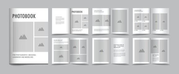 Modern photobook minimalist template design - obrazy, fototapety, plakaty