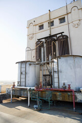 water tanks on the exterior of a hotel