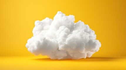 cloud 3d isolated on yellow background