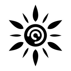 Sun vector icon style