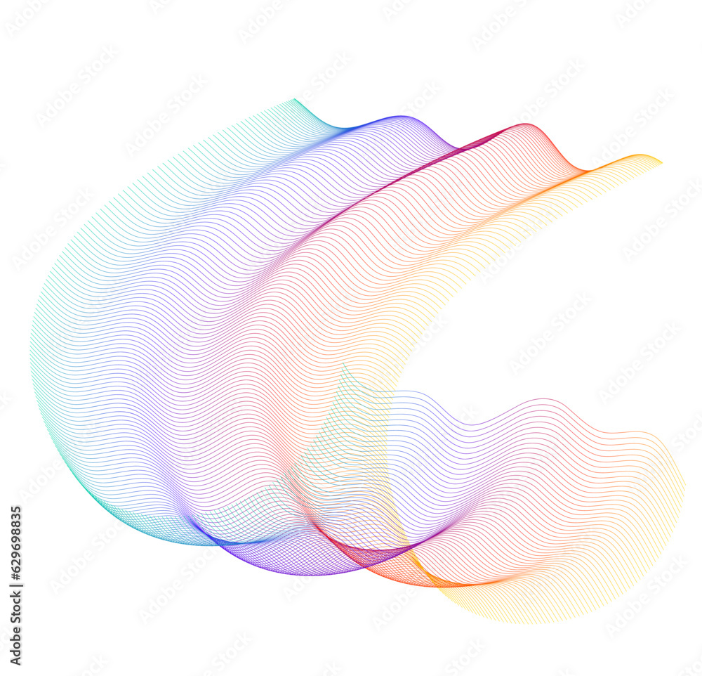 Poster abstract lines colors design element on white background of waves. vector illustration eps 10 for gr