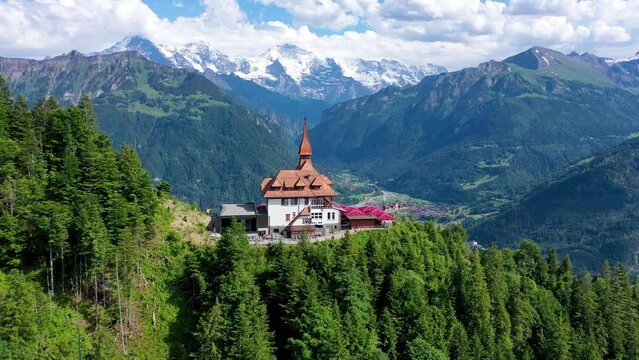 Harder Kulm Switzerland beautiful Drone view