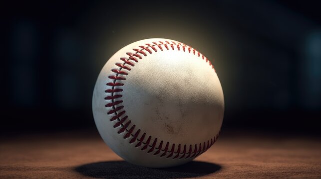 baseball on black background