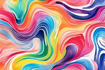 Fototapeta premium Vibrant Ink Abstract Watercolor Rainbow, Colorful ink abstract background 