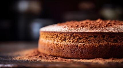 Close up of a Chai spice cake in a bakery - food photography