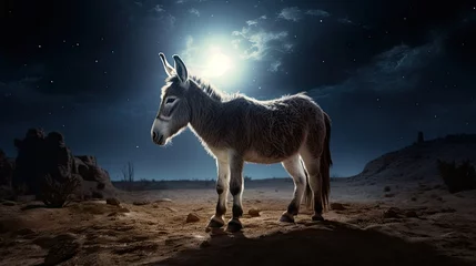 Schilderijen op glas donkey in the desert © Pale