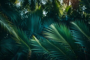 Capture the intricate patterns and textures of sunlight filtering through palm tree leaves, creating mesmerizing shadows on the ground below.
