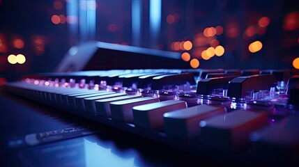 dj mixer in nightclub - obrazy, fototapety, plakaty