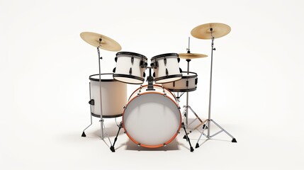 Obraz na płótnie Canvas drum kit isolated on white background