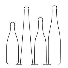 Sketchy image shape of a glass bottle silhouette. Alcohol, wine, whiskey, vodka, brandy, cognac, beer, kvass, champagne, liqueur - obrazy, fototapety, plakaty