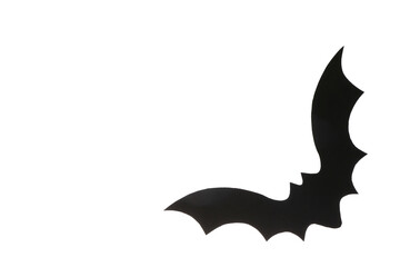 Paper bat for Halloween party on white background