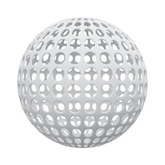 3D White Ball. Abstract Modern Shape. Cut Out.
