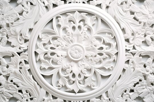 White Ornamental Pattern Background, AI generated