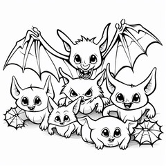 coloring pages for kids cute black and white halloween