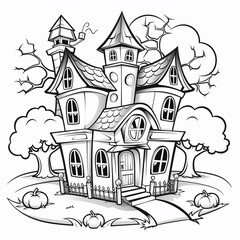 coloring pages for kids cute black and white halloween