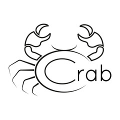 Crab symbol logo with aquatic life design vector, seafood logo design