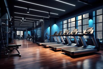 Ein modernes Fitnesscenter, das Technologie und personalisiertes Training nutzt - obrazy, fototapety, plakaty