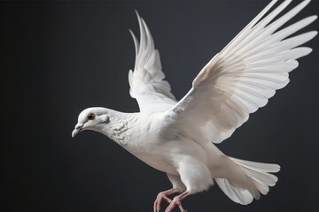 dove flying on an isolated background, generated by AI