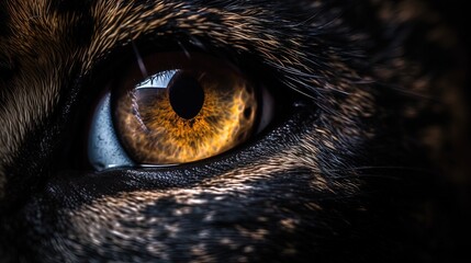 Mesmerizing close-up panther eye. Panther face. Generative AI