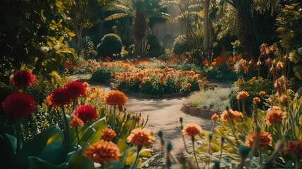 Fototapeta premium Stunning botanical garden. Generative AI